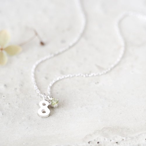cloud-jewelry Number 8 Peridot Necklace Silver925