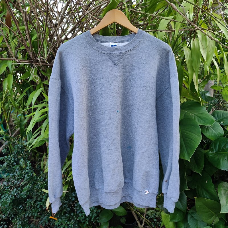 Vintage 90s Russell Athletic Gray Sweatshirt Extra large - 男毛衣/針織衫 - 棉．麻 灰色