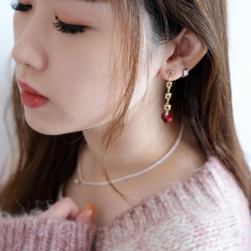 meraki design Rosie | 輕奢感Swarovski 鮮紅心型切割水晶耳環