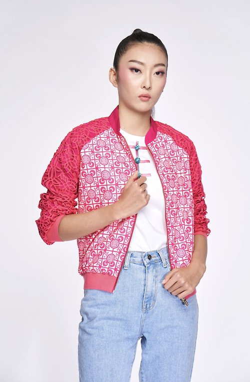 Yi-ming 換季特賣(迪士尼獨家限量系列) 米奇蕾絲飛行員外套