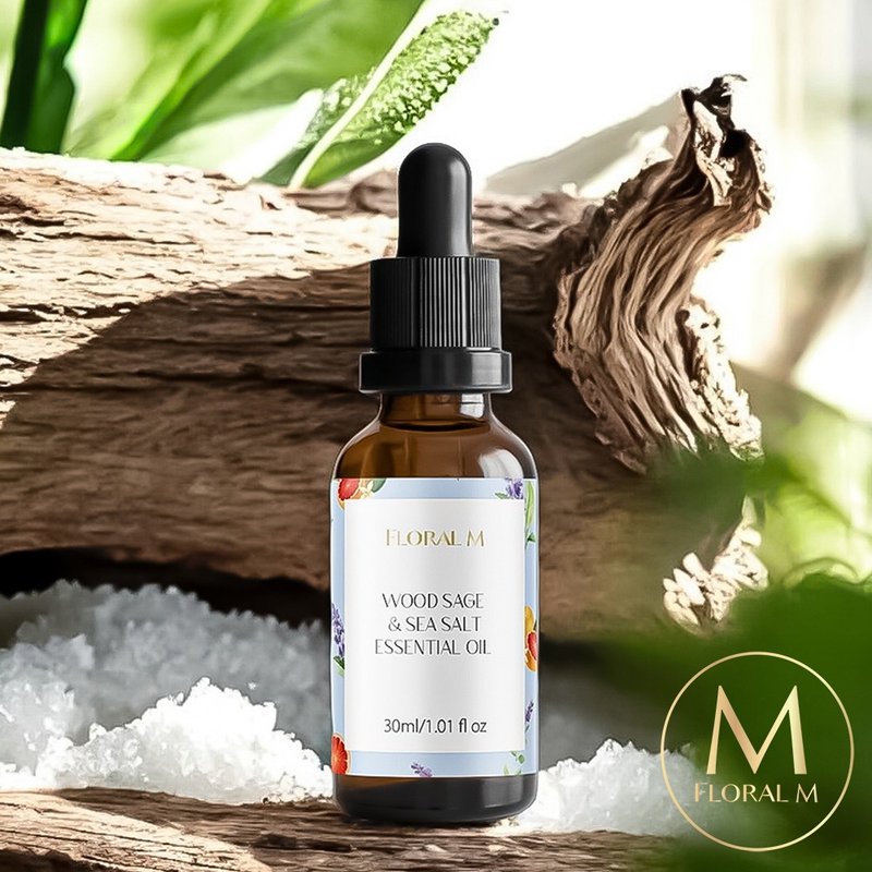 海鹽鼠尾草空間香氛油30ml - 香氛/精油/擴香 - 玻璃 藍色