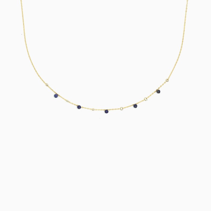 Lapis Lazuli Twinkle Necklace - Choker Necklace - Gemstone Necklace - Satellite