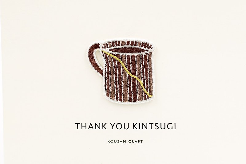 Wappen. Thank You KINTSUGI Jinji Embroidery Sticker Hot Cloth Sticker - Stickers - Thread 