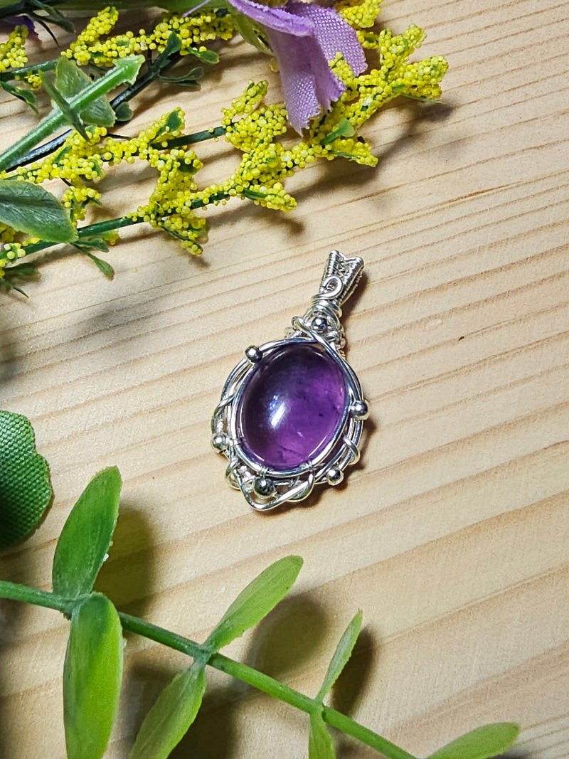 [Handmade by Ye Lushu] Purple Elf/Metal Thread Knitting/Festival/Gift/Accessories/Necklace/Handmade - สร้อยคอ - ทองแดงทองเหลือง สีม่วง