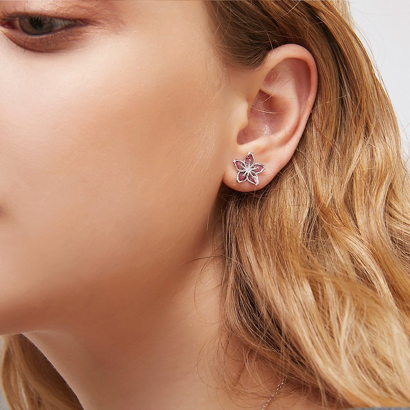 Cherry blossom earring - Earrings & Clip-ons - Enamel 