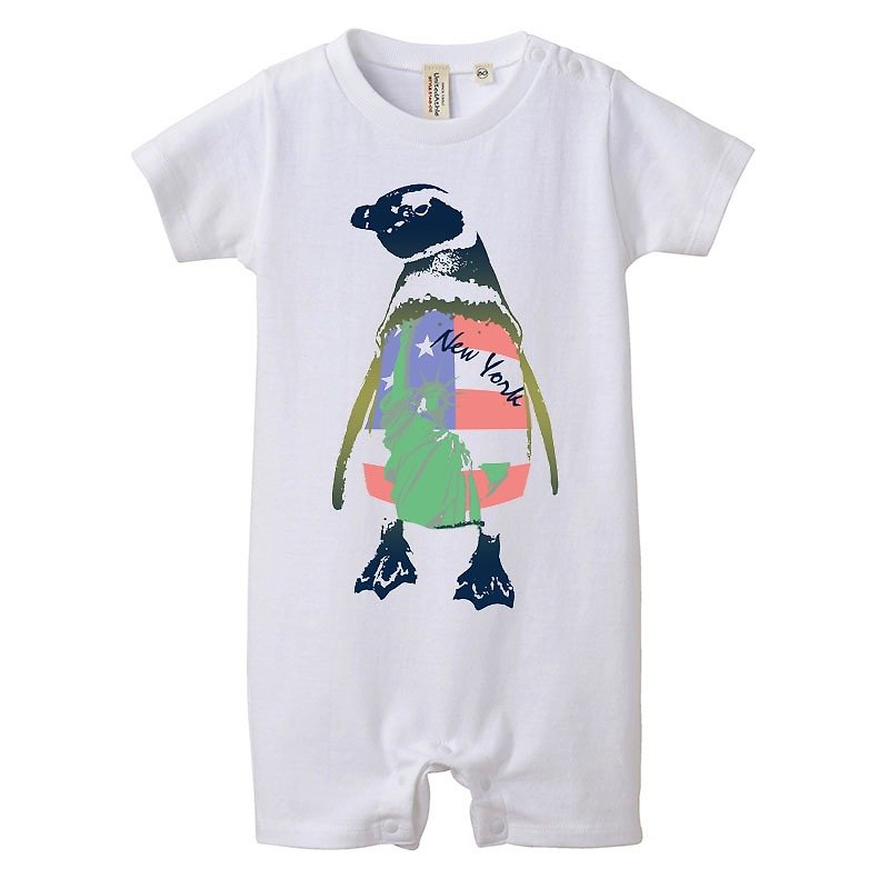 [Baby rompers] NY Penguin - Other - Cotton & Hemp White