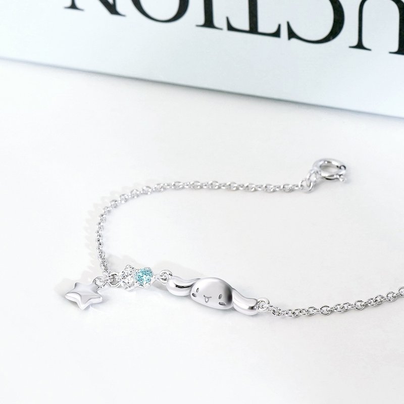 Small Gift for U Series-Cinnamoroll Big Ear Dog Happiness Gift Sterling Silver Bracelet - สร้อยข้อมือ - เงินแท้ สีเงิน