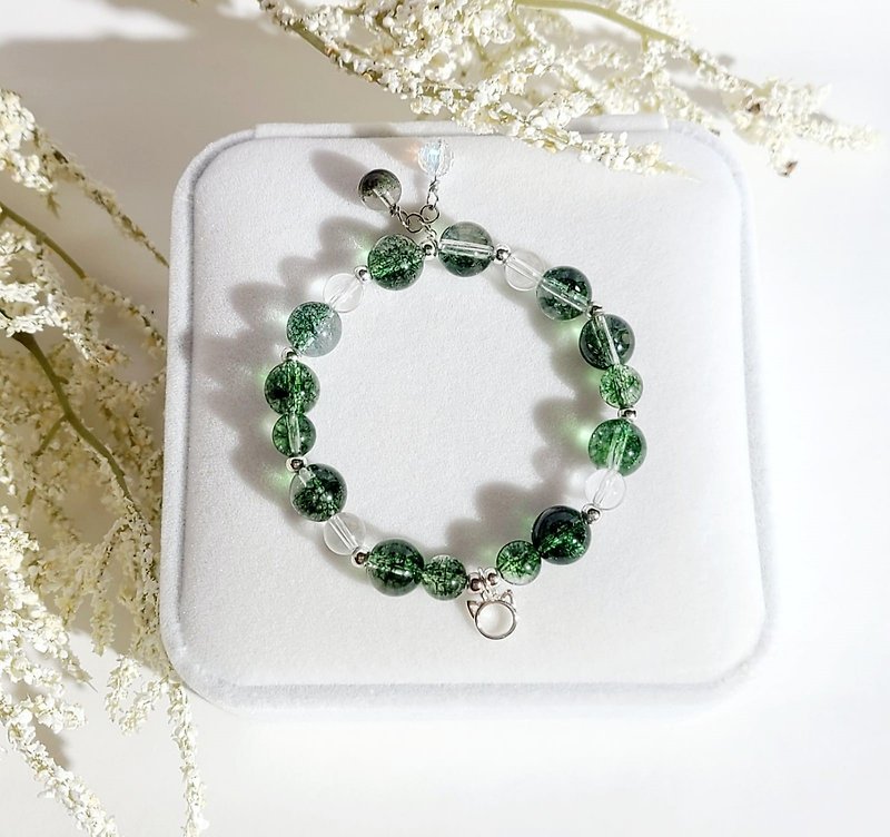 Fresh temperament-natural green ghost/white crystal bracelet - Bracelets - Crystal 