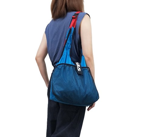 K&S FUN生活 時尚環保購物袋MEDIUM-卡布里藍 抗菌防潑水(含繩)
