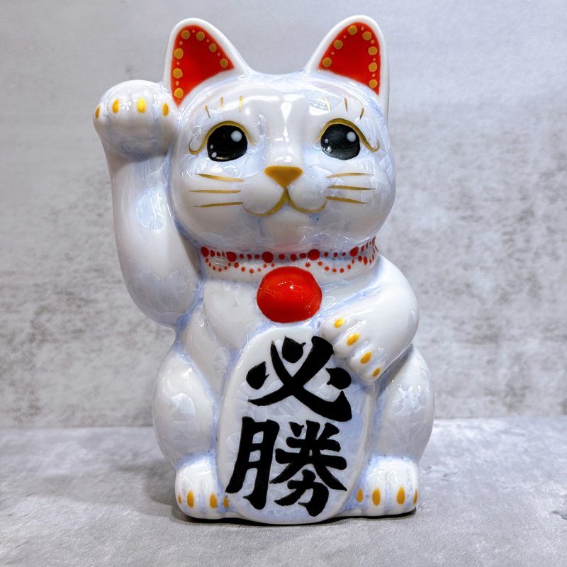 【藤晶必勝】日本清水燒招財貓 | 花結晶 藤 必勝 右 - 擺飾/家飾品 - 瓷 藍色