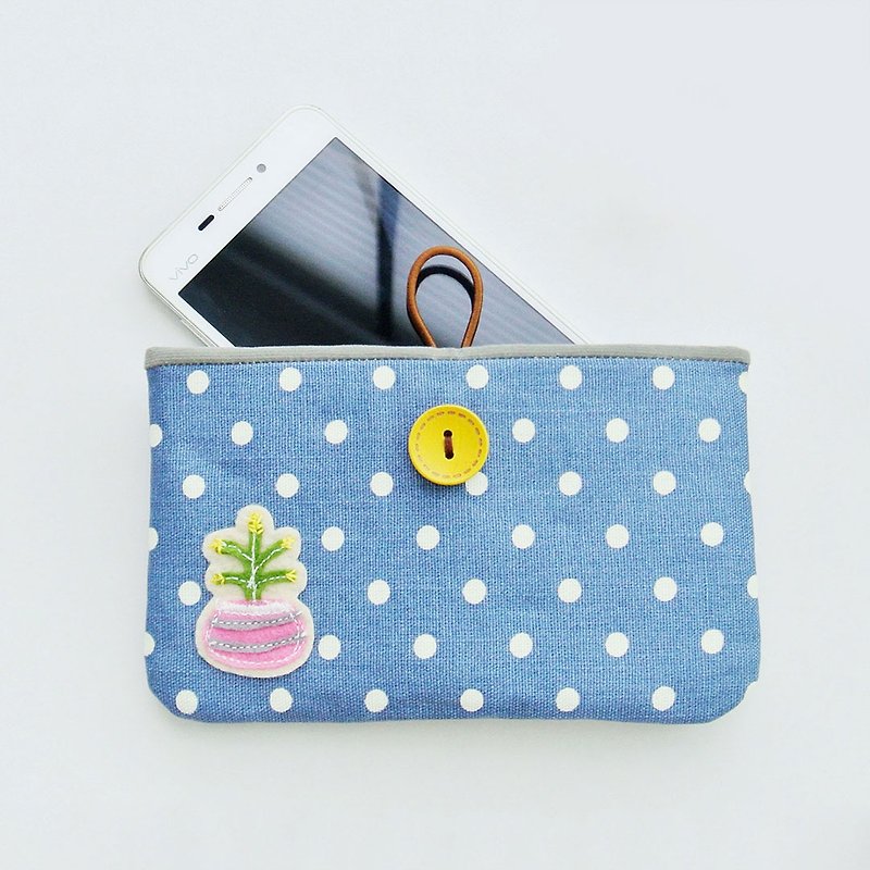 Phone Pouch, Cellphone Cover, Mobile Phone Case, iPhone Sleeve-Cactus Lovers (A) - スマホケース - コットン・麻 