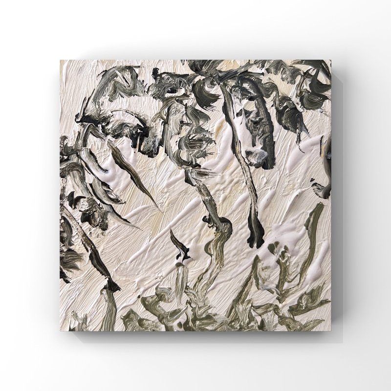 Maldives Art Palm Tree Shadow Oil Painting Coastal Tropical Art Island Beach Art - 海報/掛畫/掛布 - 其他材質 多色