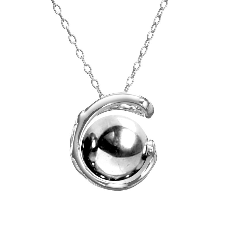 Hematite Sterling Silver Necklace, Silver color Birthstone Jewelry, - Collar Necklaces - Semi-Precious Stones Silver
