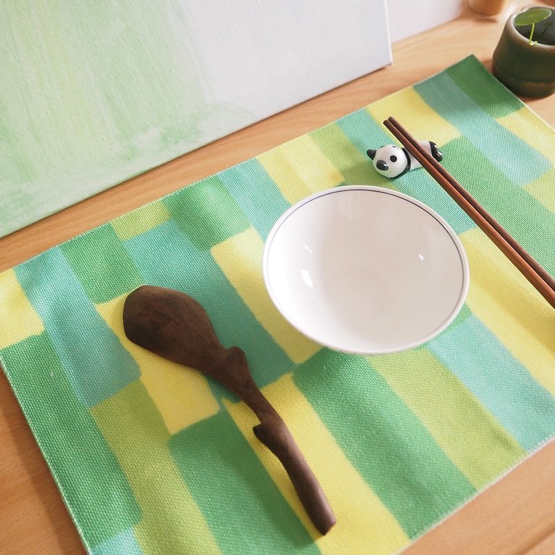 Bamboo green stitching easy cotton and Linen placemat table mat - Place Mats & Dining Décor - Cotton & Hemp Green