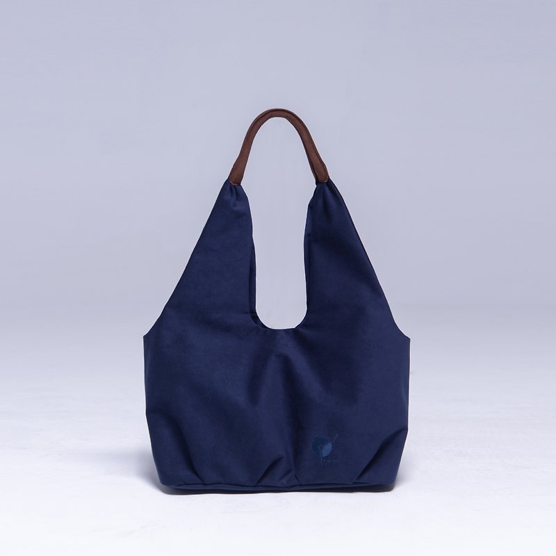 Lithe 日本 Ultrasuede環保超級纖維  輕柔肩背包  深藍色 - 側背包/斜背包 - 環保材質 藍色