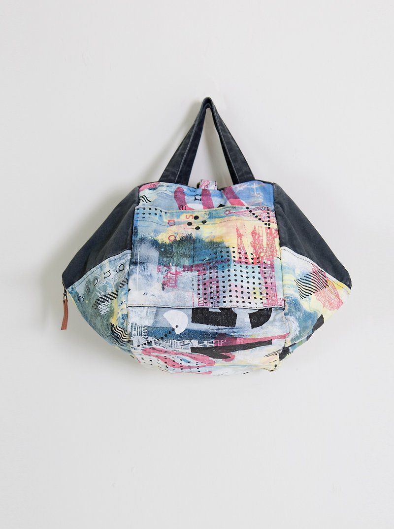 Portable backpack backpack - Handbags & Totes - Cotton & Hemp Multicolor