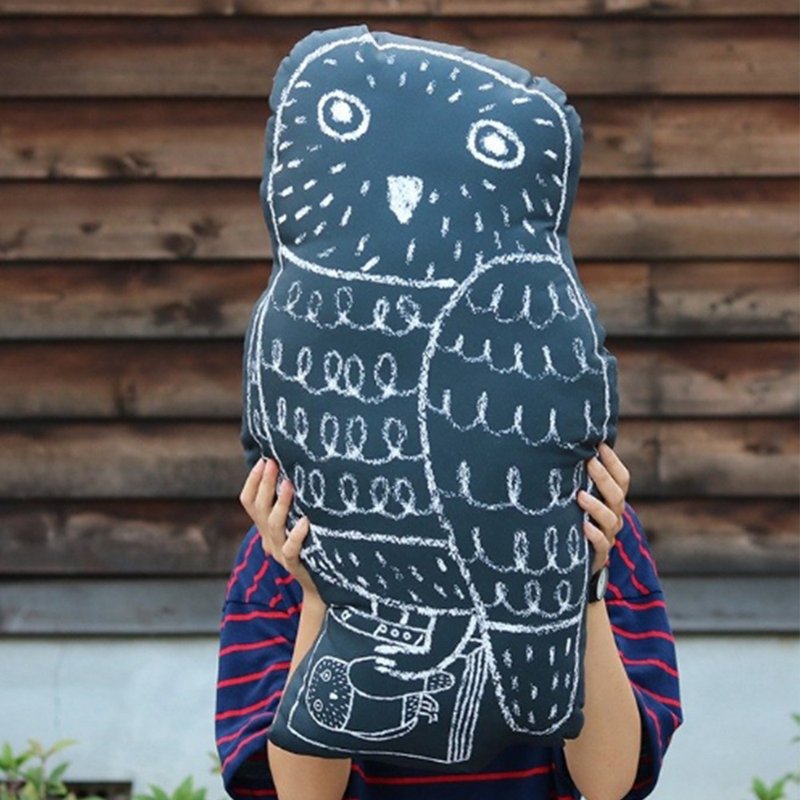 [Small things] Owl | 70cm large pillow_Taiwan-made plush shaped pillow, cute home style - Pillows & Cushions - Cotton & Hemp Multicolor