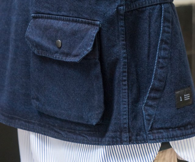 VEST Japanese trendy denim outdoor multi-pocket vest