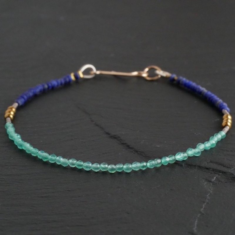 Green Onix&Lapis Lazuli Bracelet - Bracelets - Semi-Precious Stones Green