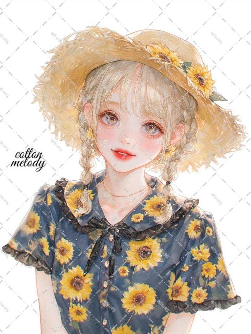 original sticker no.5863 人物ステッカー オリジナルステッカー 人物ステッカー 女の子ステッカー オリジナル人物ステッカー - 貼紙 - 紙 