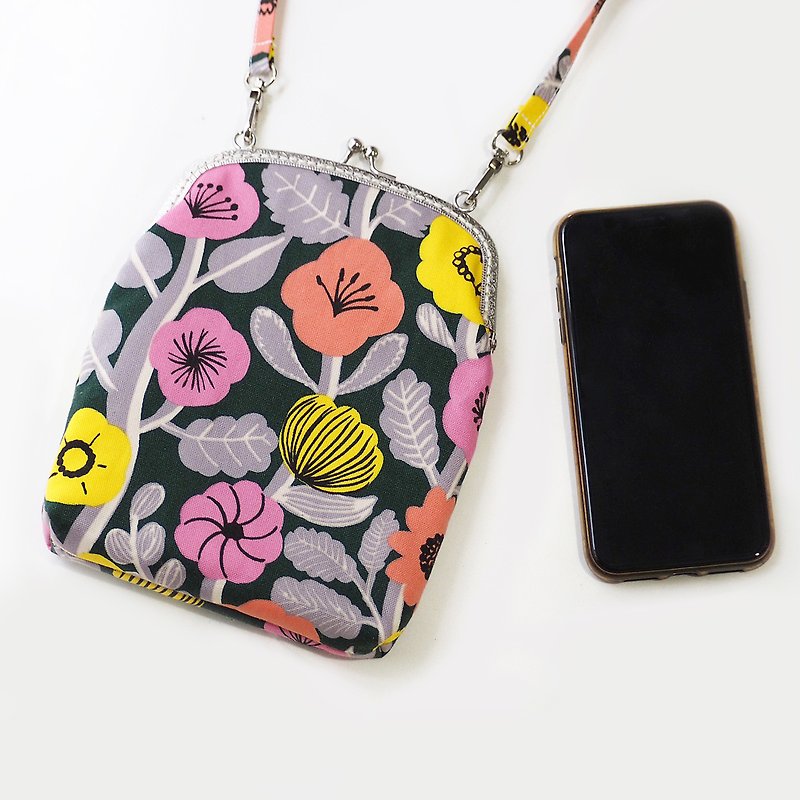 Mini purse for phone - Miracle Plant Collection size 17x20 cm. - Other - Cotton & Hemp Multicolor