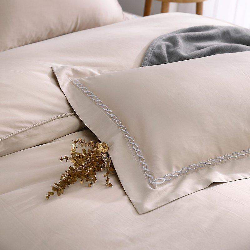 (Extra large) return true - fashion gold - high quality 60 cotton dual-use bed pack four-piece group [6 * 7 feet King] - Bedding - Cotton & Hemp Gold