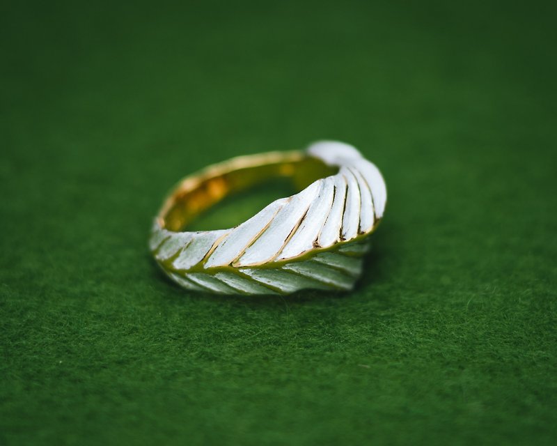 Classic Art Nouveau leaf ring - Adjustable ring - Japanese - hypoallergenic - General Rings - Silver Gold