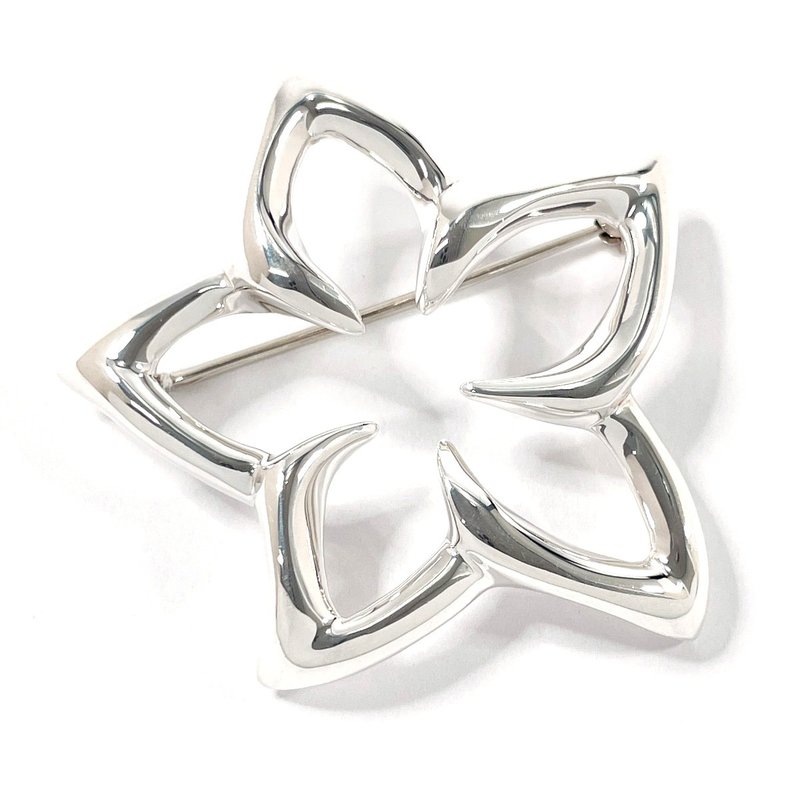 【日本直送 中古美品】ティファニー TIFFANY&Co. ブローチ ピンブローチ プルメリア フラワー花 シルバー925 新品仕上げ済み - 胸針 - 純銀 銀色