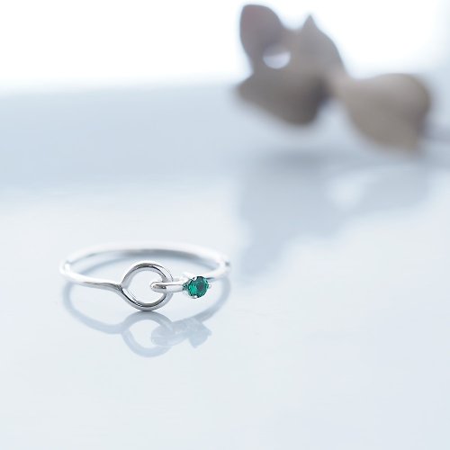 cloud-jewelry Emerald stone ワイヤー リング シルバー925