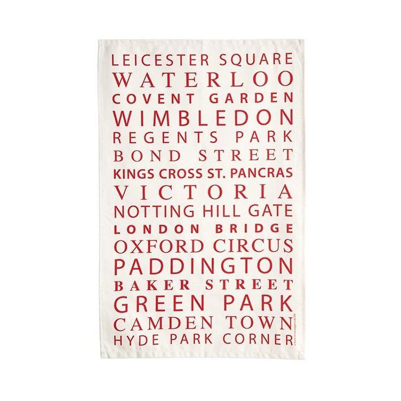 British Eggs Cotton Bowl Wipes London Underground (Red) - ผ้ากันเปื้อน - ผ้าฝ้าย/ผ้าลินิน สีแดง