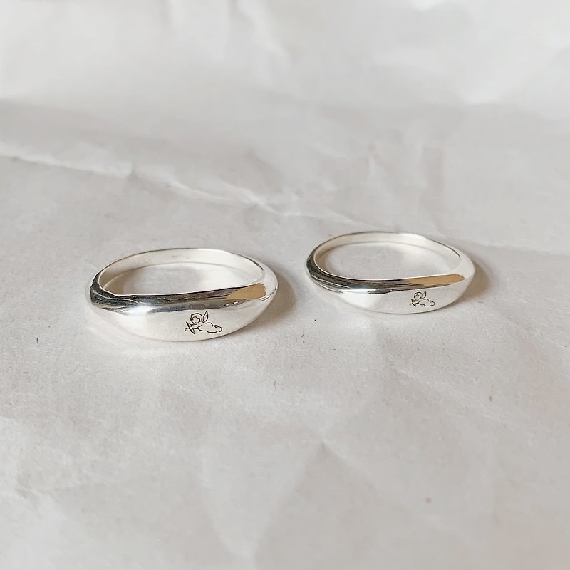 Cupid Peach Blossom Ring/ Silver/Gift Custom - แหวนทั่วไป - เงินแท้ สีเงิน