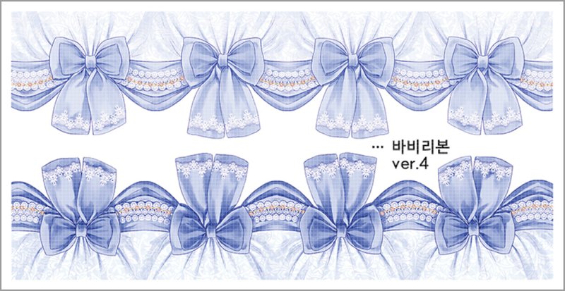 Babi ribbon line 2types (blackraccoon) Vintage collage design paper sticker - 貼紙 - 紙 多色