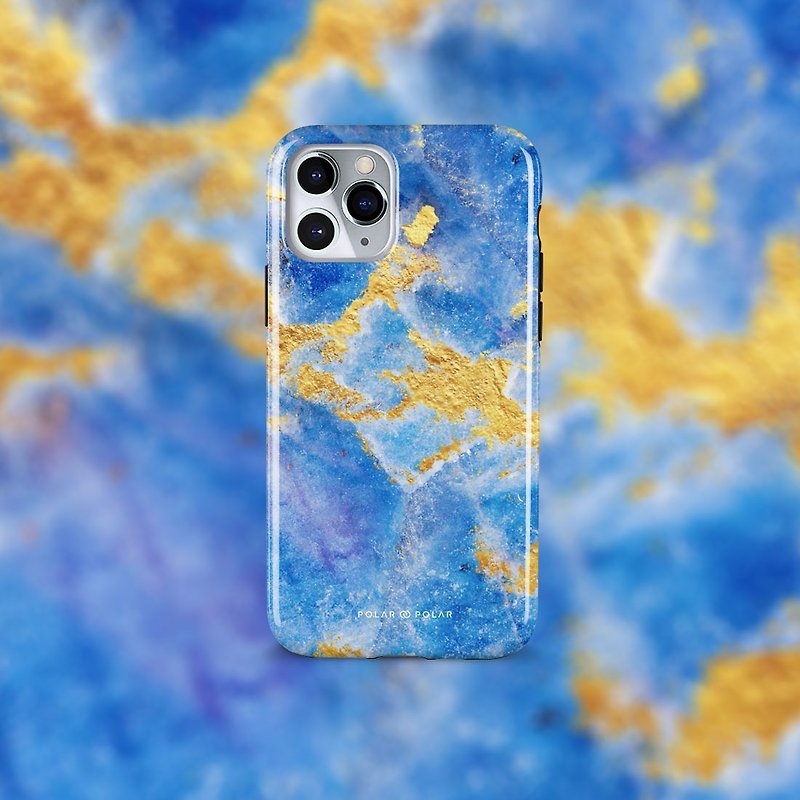 Polar Polar Blue Sand Gold Texture iPhone / Samsung / Huawei二重層保護電話ケース - スマホケース - プラスチック 