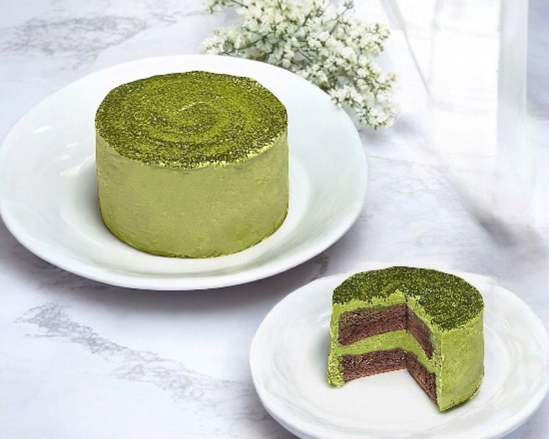 Uji Matcha Cocoa Chiffon Cake Birthday Cake - เค้กและของหวาน - อาหารสด 