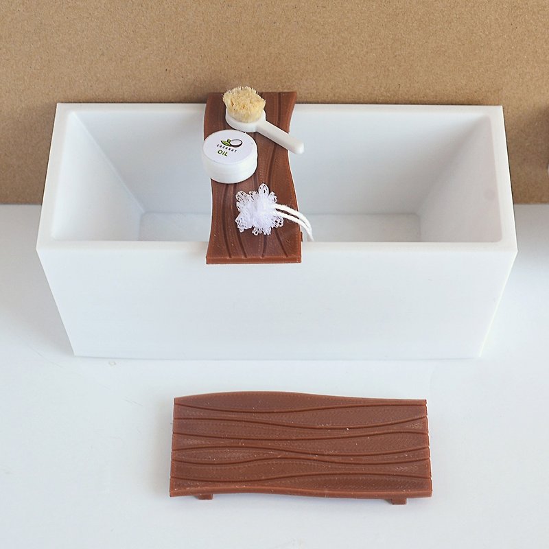 Miniature Dollhouse Bathroom set bath tub shelf bath board Scale 1/12