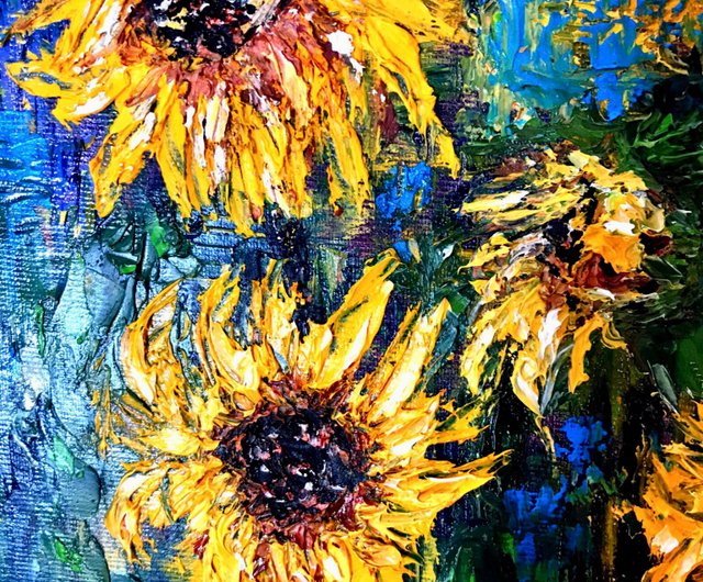 Sunflowers Original Oil painting handmade hotsell