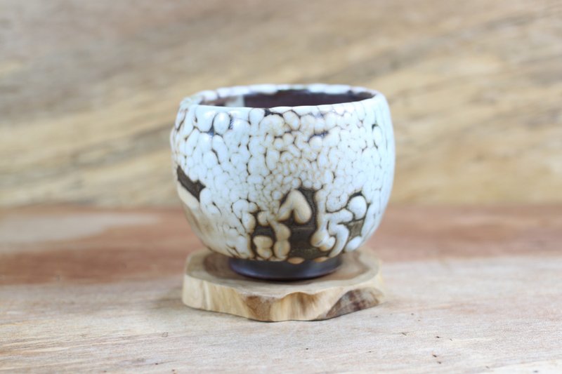 【送禮好物】純手拉坏 柴燒志野釉茶碗 陶藝名家葉敏祥手工作品 - 茶壺/茶杯/茶具 - 陶 