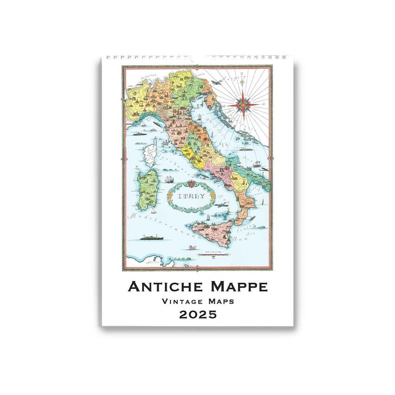 Italy IFI 2025 Annual Calendar/Wall Calendar (L) Retro Map (Please message before placing order) - ปฏิทิน - กระดาษ หลากหลายสี