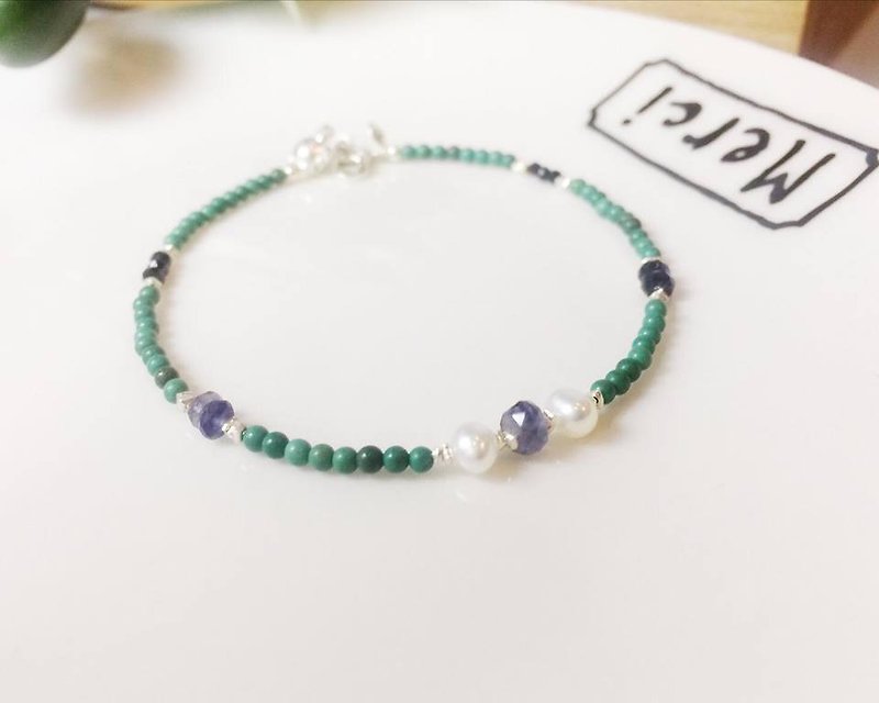 MH Pure Silver Natural Stone Series_ 森. sea. - Bracelets - Gemstone Green