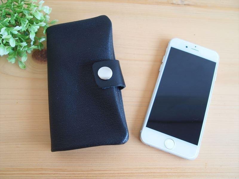 【オーダーメイド 定番ブラック】豚革やわらかスマホケース【多機種】レザーカバー【iphone6,xperia,galaxy】黒 - 其他 - 真皮 黑色
