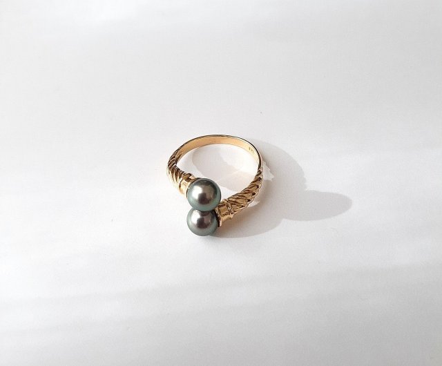 武*男様 K18 パール リング 真珠 約4g K18 ブラックパール リング メンズ あこや真珠 あこやパール 日本の