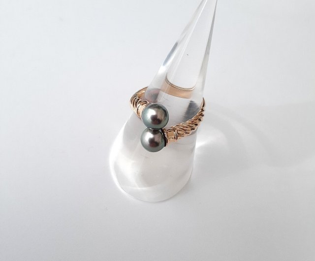 K18 ブラックパール リング メンズ あこや真珠 あこやパール 日本の