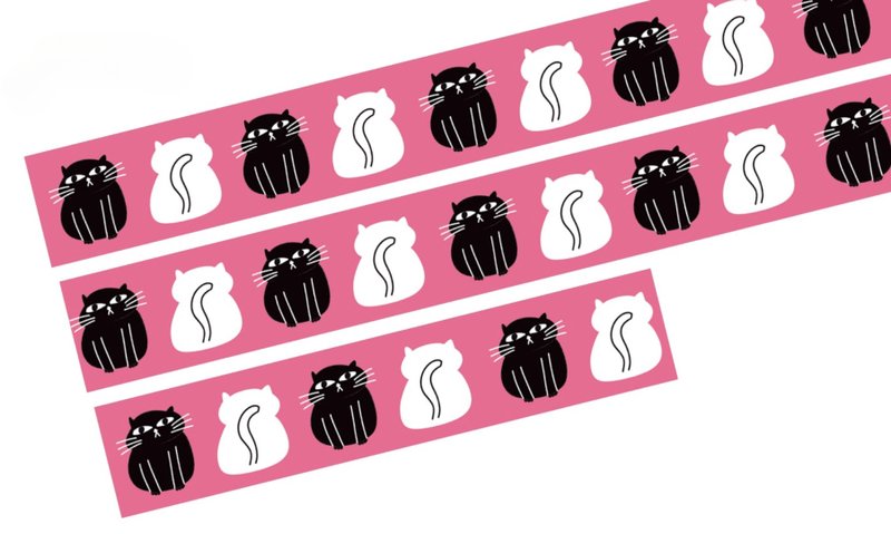 正反面 ぽてぽて ねこ の 手帳素材 和紙膠帶 5米卷 - 紙膠帶/和紙/PET - 其他材質 多色