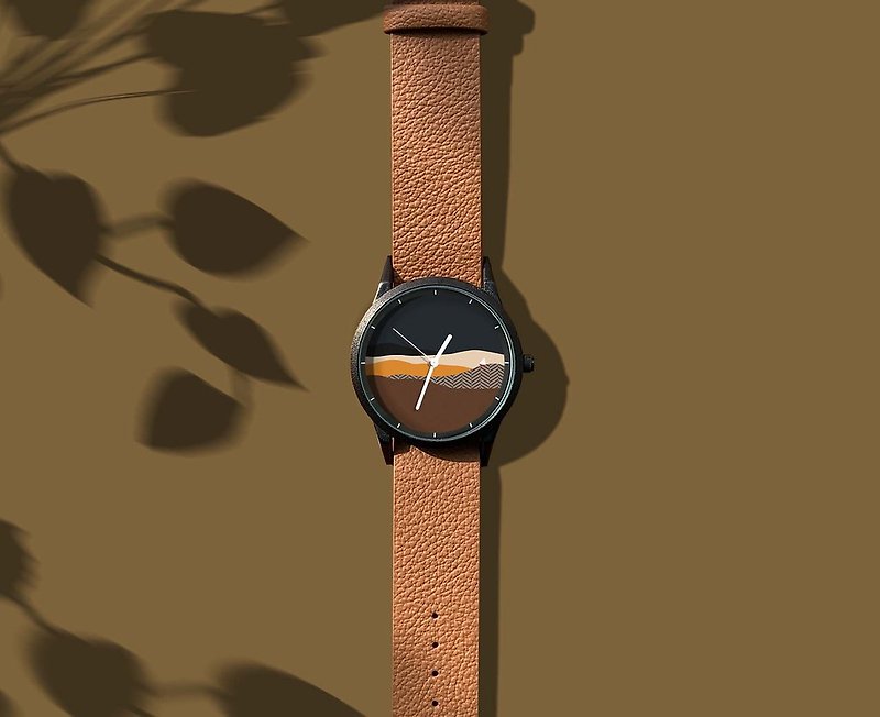 【Illustration Watch】Among mountain and sea【story4】 - Men's & Unisex Watches - Other Metals Brown