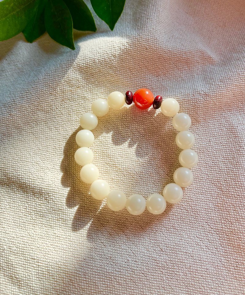 White Jade Bodhi Seed-Bracelet/Bracelet/Natural Fruit/Natural Ore - สร้อยข้อมือ - พืช/ดอกไม้ 