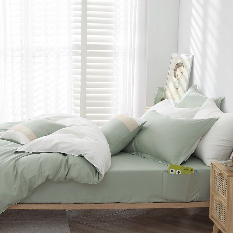 好關係 HAOKUANXI | 抹茶牛奶-新天絲棉床邊口袋床包枕套組 - 寢具/床單/被套 - 環保材質 綠色