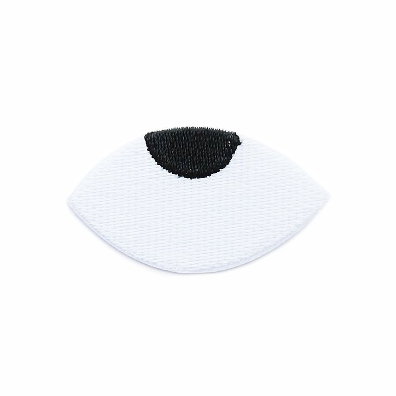Goggle eye - embroidered patch - Badges & Pins - Thread White