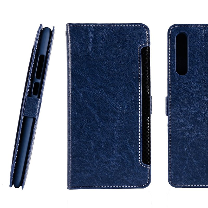 CASE SHOP HUAWEI P20 Pro front storage side holster - blue (4716779659634) - Phone Cases - Faux Leather Blue