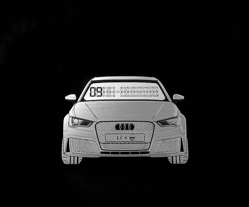 【Audi A3】專屬髮絲臨時停車號碼卡 - 其他 - 其他材質 銀色