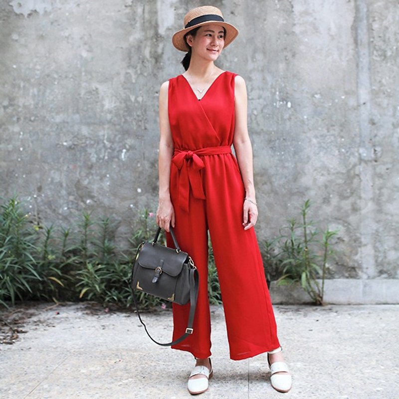 GT red crossed straps - Overalls & Jumpsuits - Polyester Red